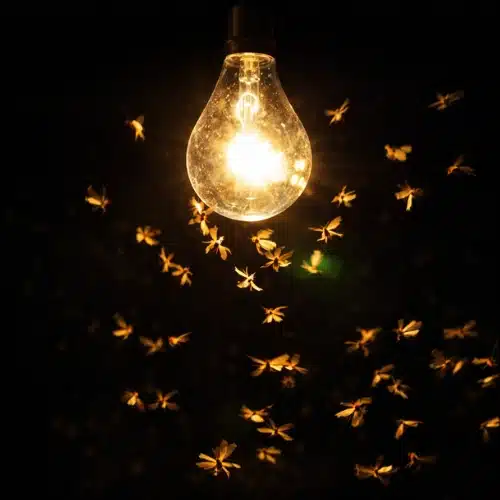 flying termites attracted towards light