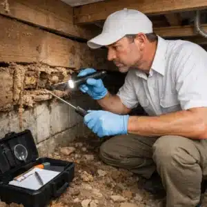 Pest Controller doing Termite Inspection
