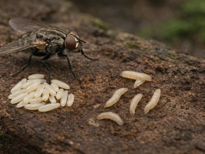 Fly Laying Eggs
