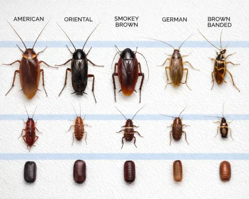Baby Cockroaches of Different Species