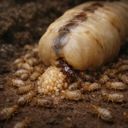 Egg-Laying Process of a Termite Queen