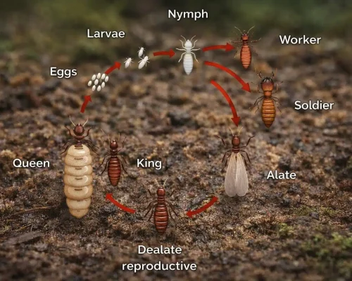 lifecycle of a termite queen